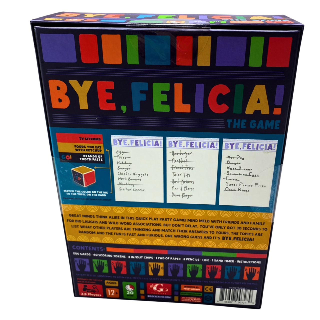 Big Creative Bye, Felicia The Game 3-8 Players 12+ages 20min (30 Pcs Lot)