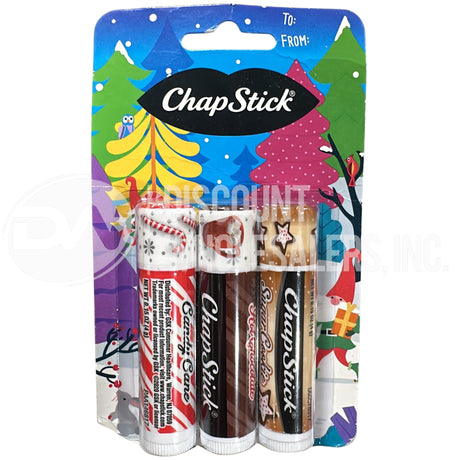 Chapstick Hot Chocolate Candy Cane Sugar Cookie .15 oz Lip Balm Mix (100 Pcs Lot)