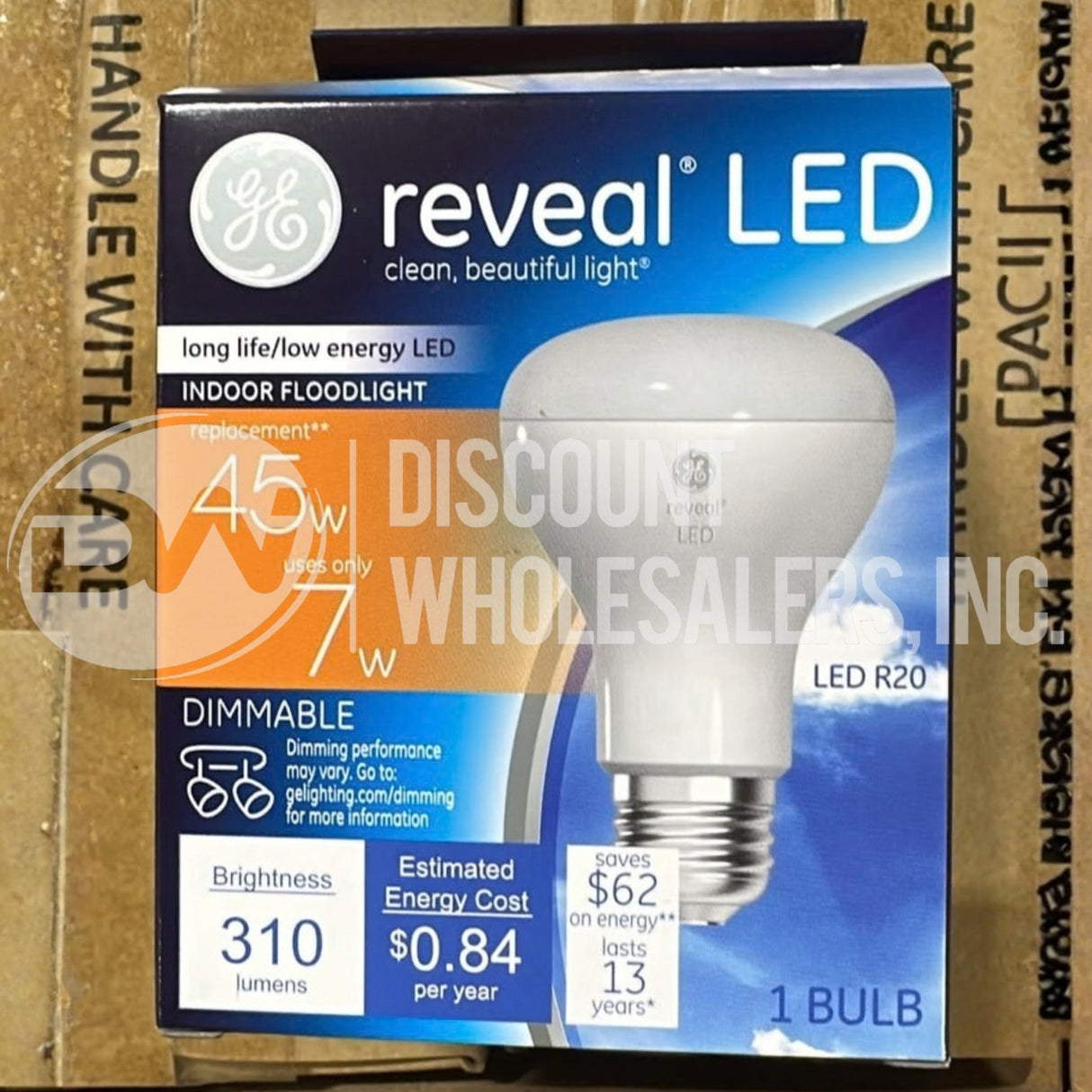 GE Reveal 45W/7W Dimmable R20 LED Indoor Floodlight Bulb 310 Lumen 45678 (126 Pcs Lot)