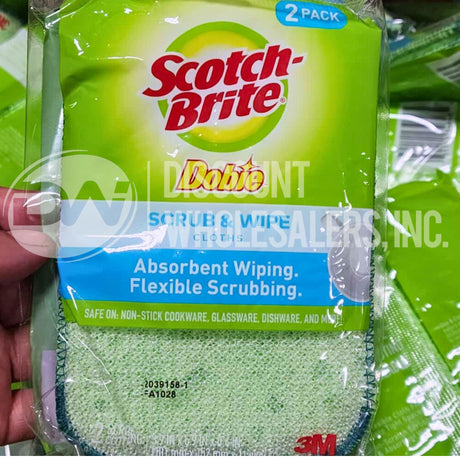 Scotch Brite Dobie Scrub & Wipe Cloths Absorbent Wiping, Flexible Scrubbing 2 Pack (125 Pcs Lot)