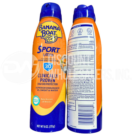 Banana Boat Sport Performance Spray Broad Spectrum Spf 30 6OZ (53 Pcs Lot)