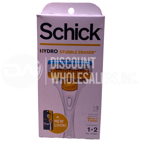 Schick Stubble Eraser Hydro Skin Confort 1 Razor , 2 Cartridges (600 Pcs Lot)