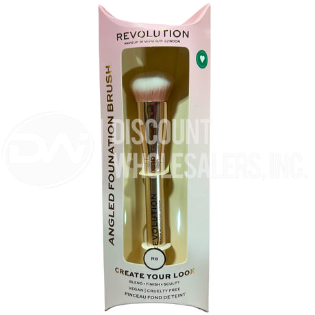 Revolution Makeup London R8 Angled Foundation Brush Gold Vegan Cruelty Free (72 Pcs Lot)