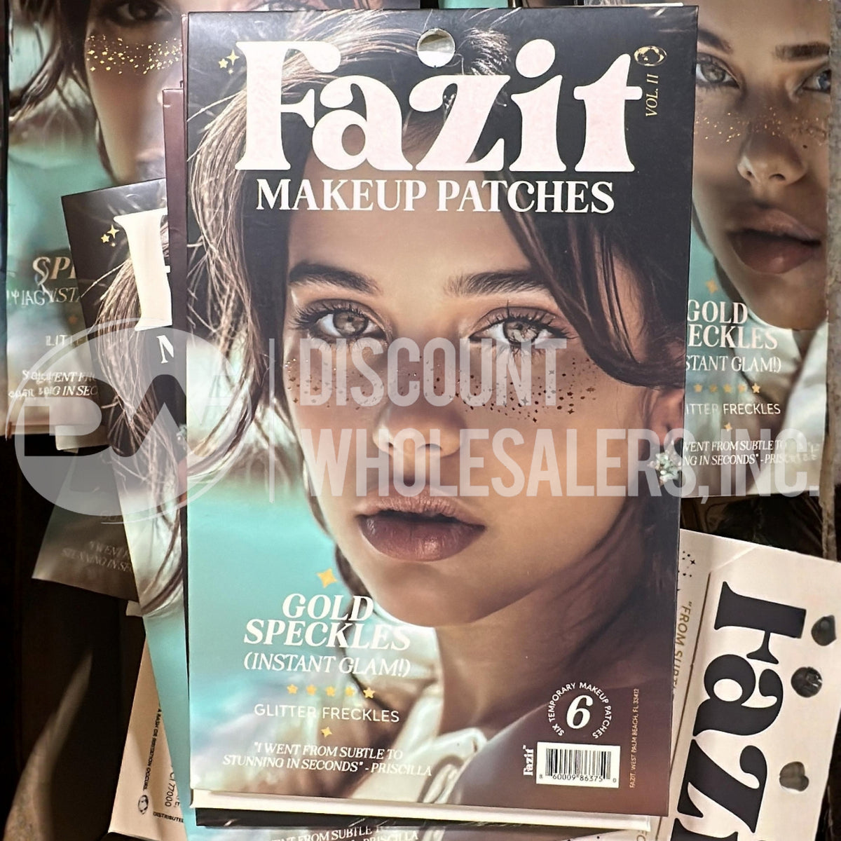 Fazit Temp Make Up Patches "Gold Speckles" Glitter Freckles 1 Package 6 Pcs (140 Pcs Lot)