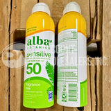 Alba Botanica SPF 50 Sensitive Sunscreen Spray Fragrance Free 5 Ounce (90 Pcs Lot)