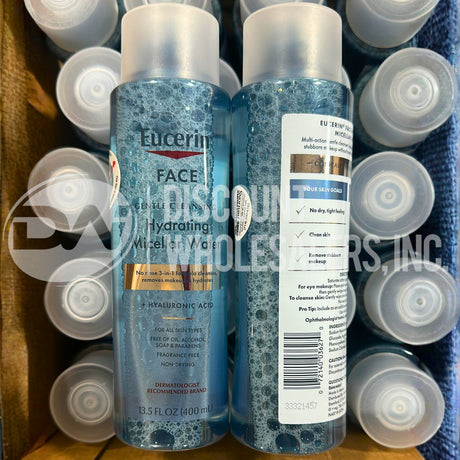 Eucerin Face Gentle Cleansing Hydrating Micellar Water with Hyaluronic Acid 13.5 FL (80 Pcs Lot)