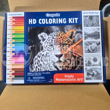 Crayola HD Coloring Kit Photorealistic Art, 30 Colored Pencils 20 Pages 8+ (48 Pcs lot)