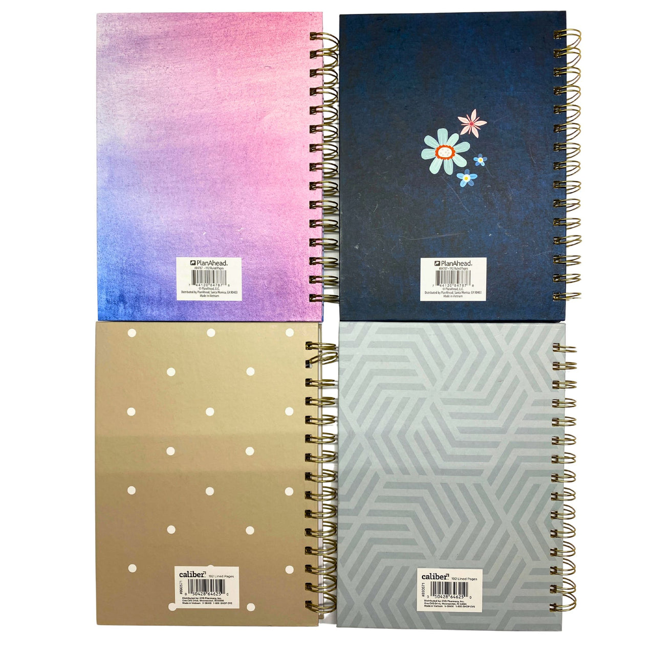 PlanAhead and Caliber Spiral Notebook Different Colors and Design