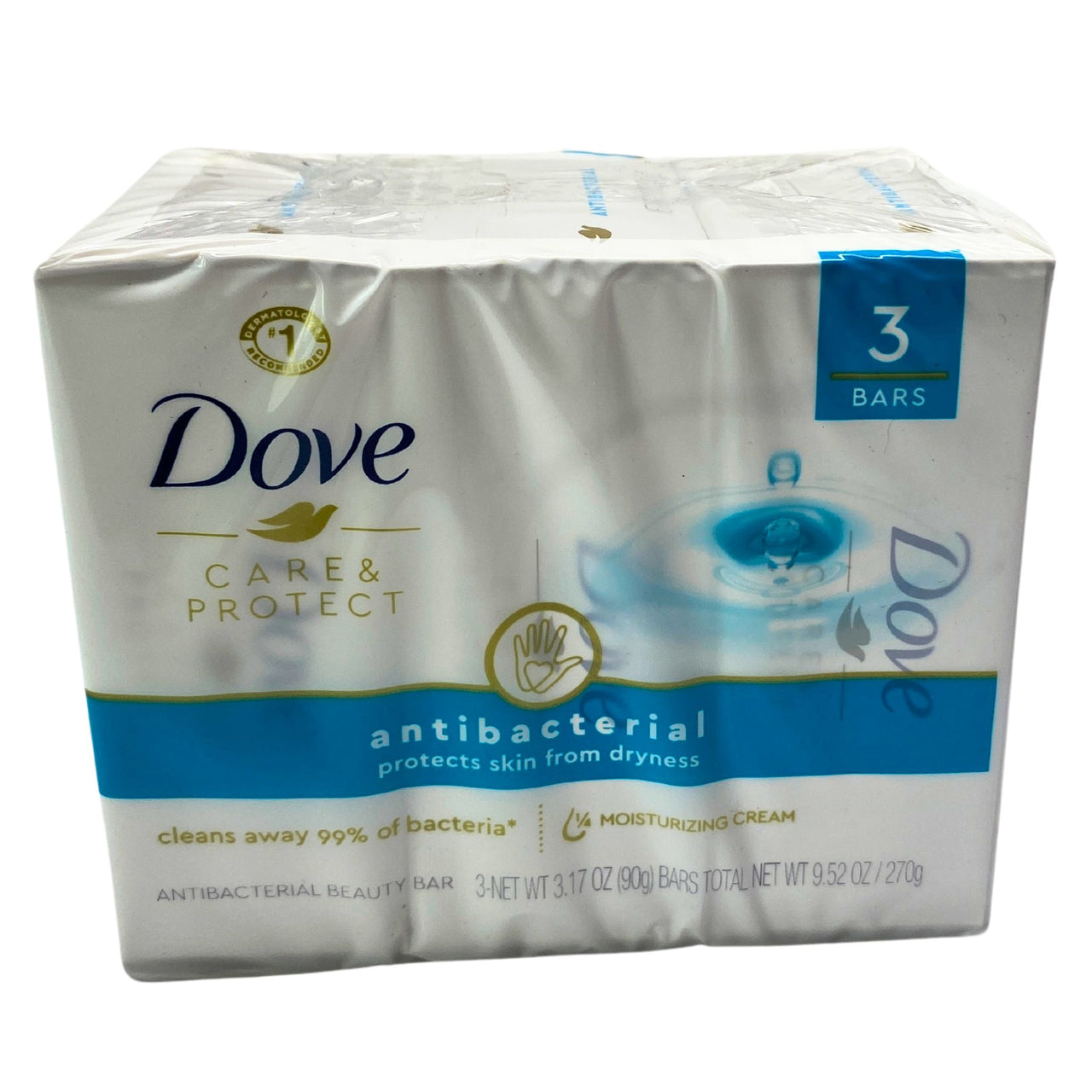 Dove Care & Protect Antibacterial Beauty Bar 3-net wt 3.17oz. (60 Pcs Lot)