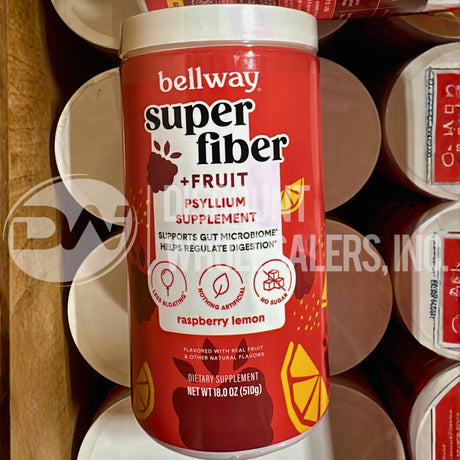 Bellway Super Fiber + Fruit Psyllium Husk Raspberry Lemon 18 Oz (60 Pcs Lot)