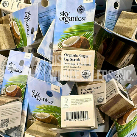 Sky Organics Organic Sugar Lip Scrub Brown Sugar & Coconut Oil, 0.25 oz (630 Pcs Lot)