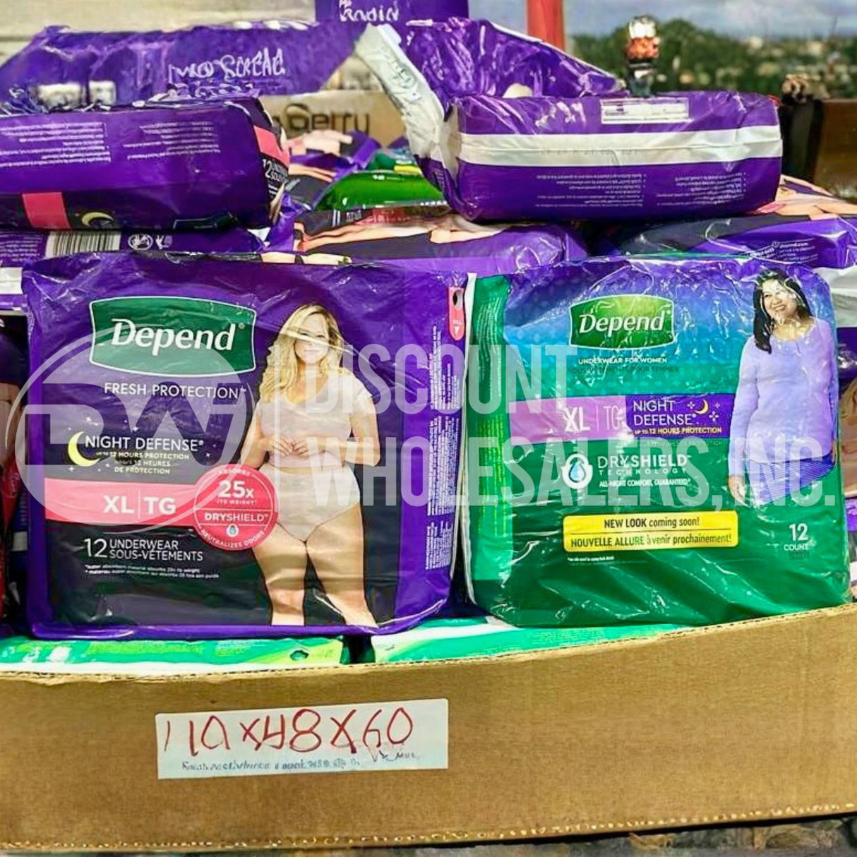 Depend Woman's Night Defense Underwear, XL - 12 CT (143 Pcs Per Pallet)