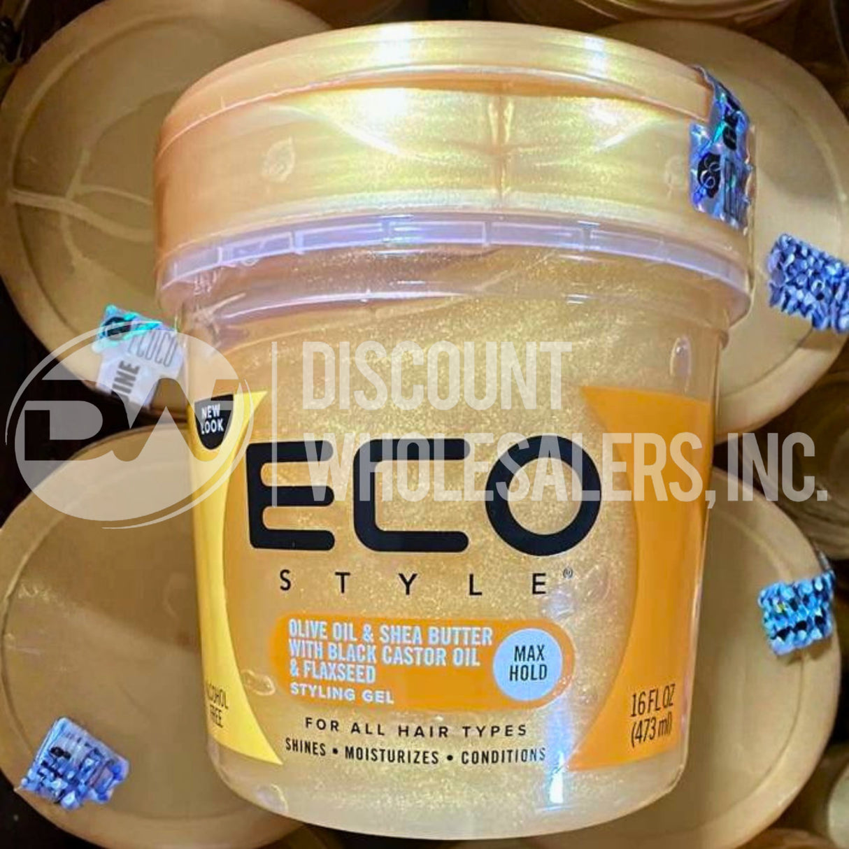 ECO Style Olive Oil & Shea Butter w/Black Castor Oil & Flaxseed Styling Gel 16 oz (100 Pcs Lot)