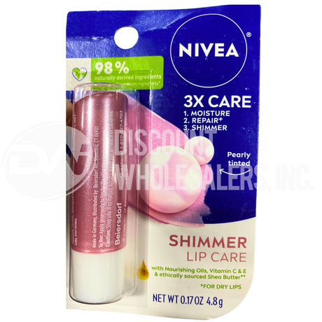 Nivea 3x Care Shimmer Lip Care (48 Pcs Lot)