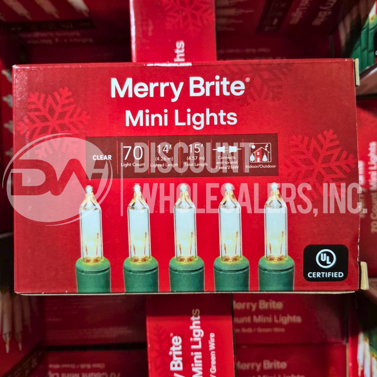 Green Wire New Merry Brite Mini Lights Clear Bulb 70 ct Indoor Outdoor 15 ft (126 Pcs Lot)