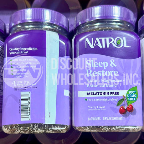 Natrol Sleep & Restore Melatonin Free Gummies Cherry 60ct (70 Pcs Lot)