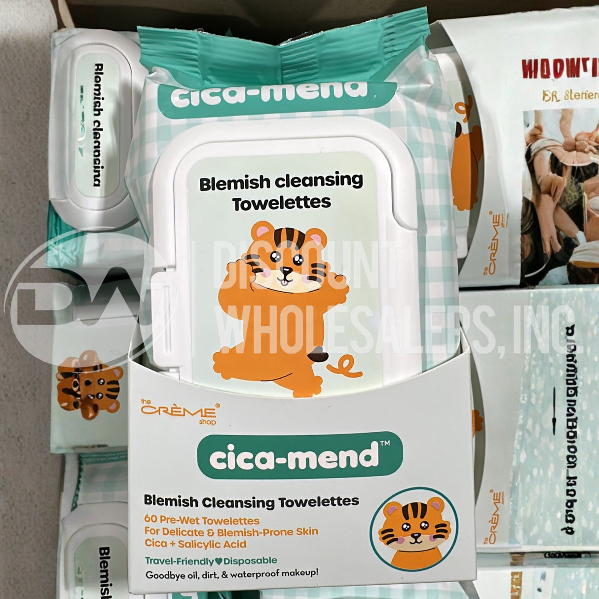 The Crème Shop Cica-Mend Blemish Cleansing Towelettes 60 Count (72 Pcs Lot)