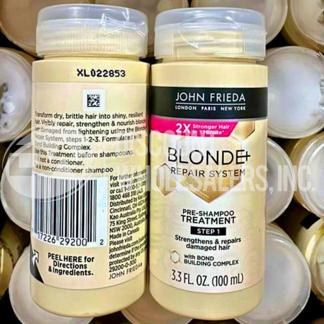 John Frieda Blonde+ Repair System Bond Building Pre-Shampoo Treatment-3.3oz (129 Pcs Lot)