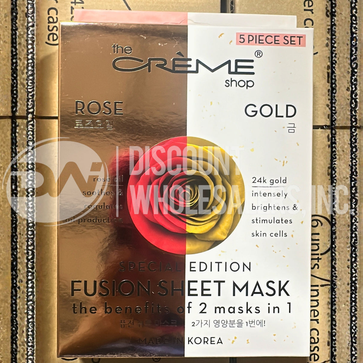 The Creme Shop Rose Gold Fusion Sheet Mask Rose Oil w/24K Gold Special Edition (72 Pcs Lot)