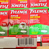 Tylenol Sinus Severe Acetaminophen Day 24 Caplets (90 Pcs Lot)