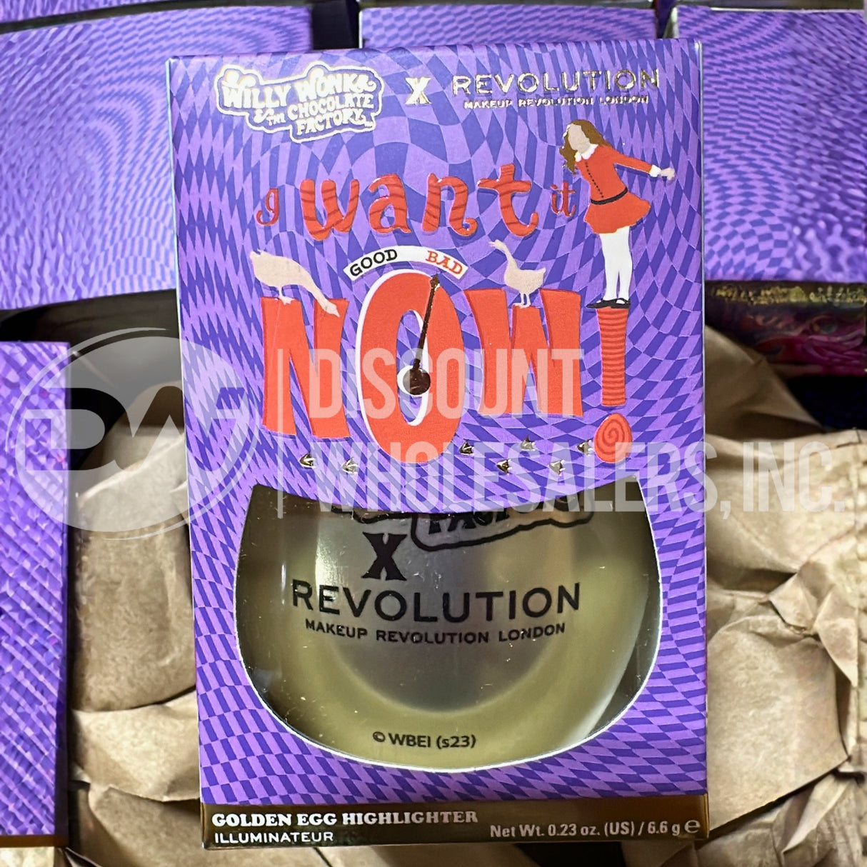Revolution Willy Wonka & The Chocolate Factory I Want it Good Bad Now Golden Egg Highlighter 0.23 Oz (46 Pcs Lot)