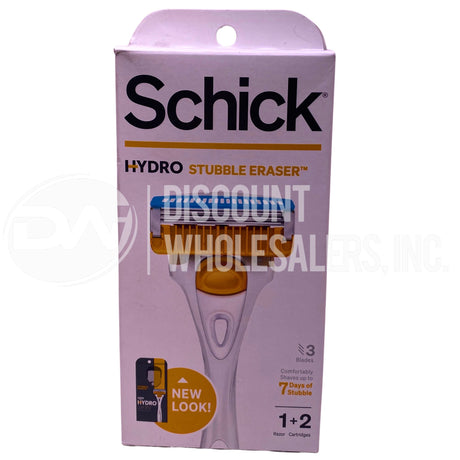Schick Stubble Eraser Hydro Skin Confort 1 Razor , 2 Cartridges (600 Pcs Lot)