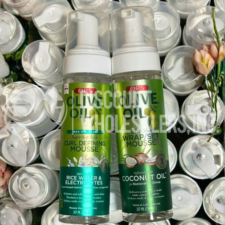 Ors Olive Oil Hold & Shine Wrap/Set Mousse Infused Mix 7 Fl (77 Pcs Lot)