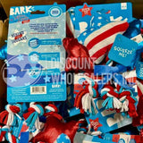 Bark Yankee Doodle Dogs Star-Spangled Squeaks Dog Toy 8" XS-S Dogs w/3 Squeakers (58 Pcs Lot)