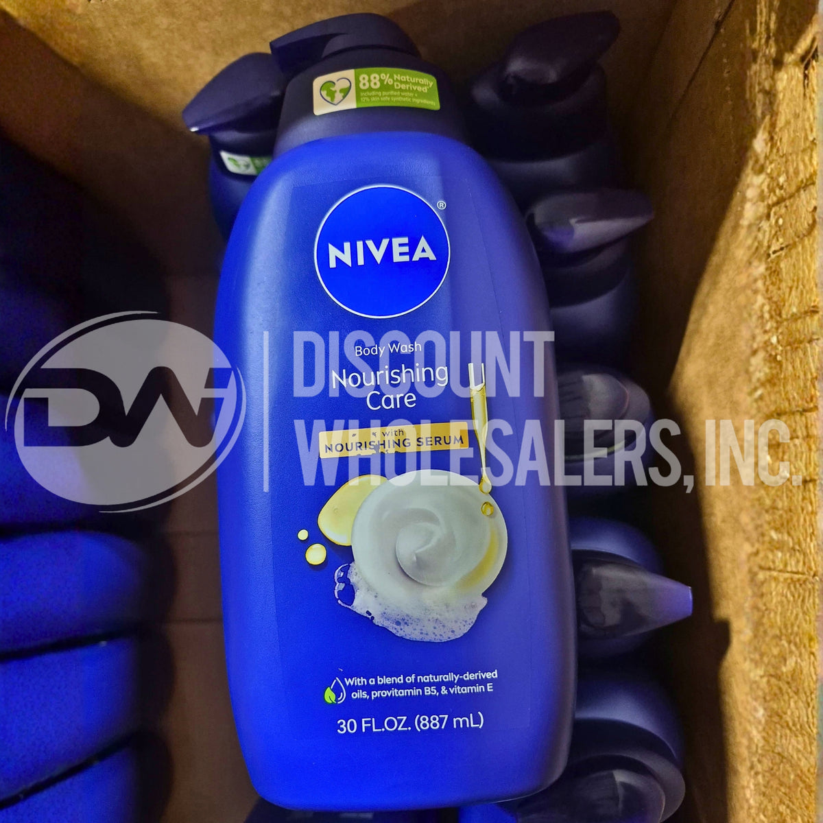 NIVEA Nourishing Care Body Wash with Nourishing Serum, 30 Fl Oz Pump Bottle (60 Pcs Lot)
