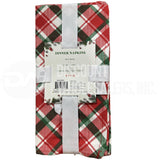Christmas Plaid Cotton Dinner Napkins 18x18 in (50 Pcs Lot)