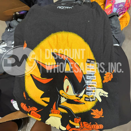 Assorted Miscellaneous Apparel Mix- Anime, Character Tees, Marvel & More (50 Pcs Lot)