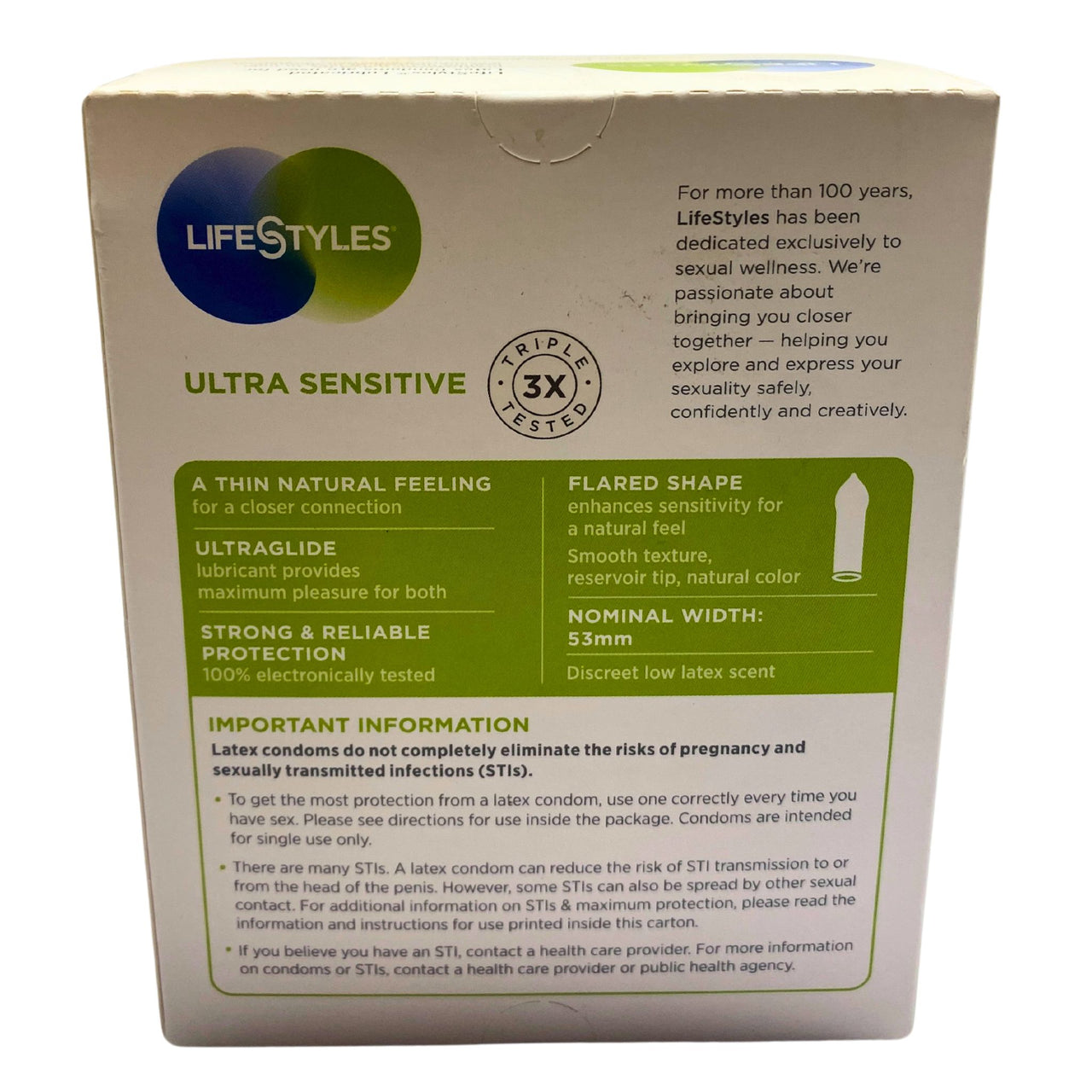 LifeStyles Bringing You Closer Since 1905 Ultra Sensitive 36 Natural Rubber Latex Condoms