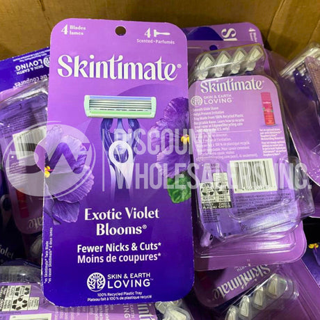 Skintimate Violet Blooms 4 Scented Blades (600 Pcs Per Pallet)