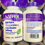 Natrol Magnesium Glycinate Supports Healthy Sleep & Body 240mg 60 Capsules (68 Pcs Lot)