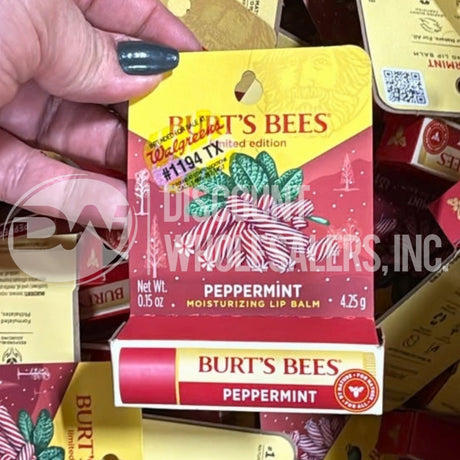 Burt's Bees Peppermint Lip Balm Blister for Unisex, 0.15 Ounce (185 Pcs Lot)
