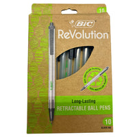 Thumbnail for BIC Revolution Long-Lasting Retractable Ball Pens 10 Black Ink (50 Pcs Lot)