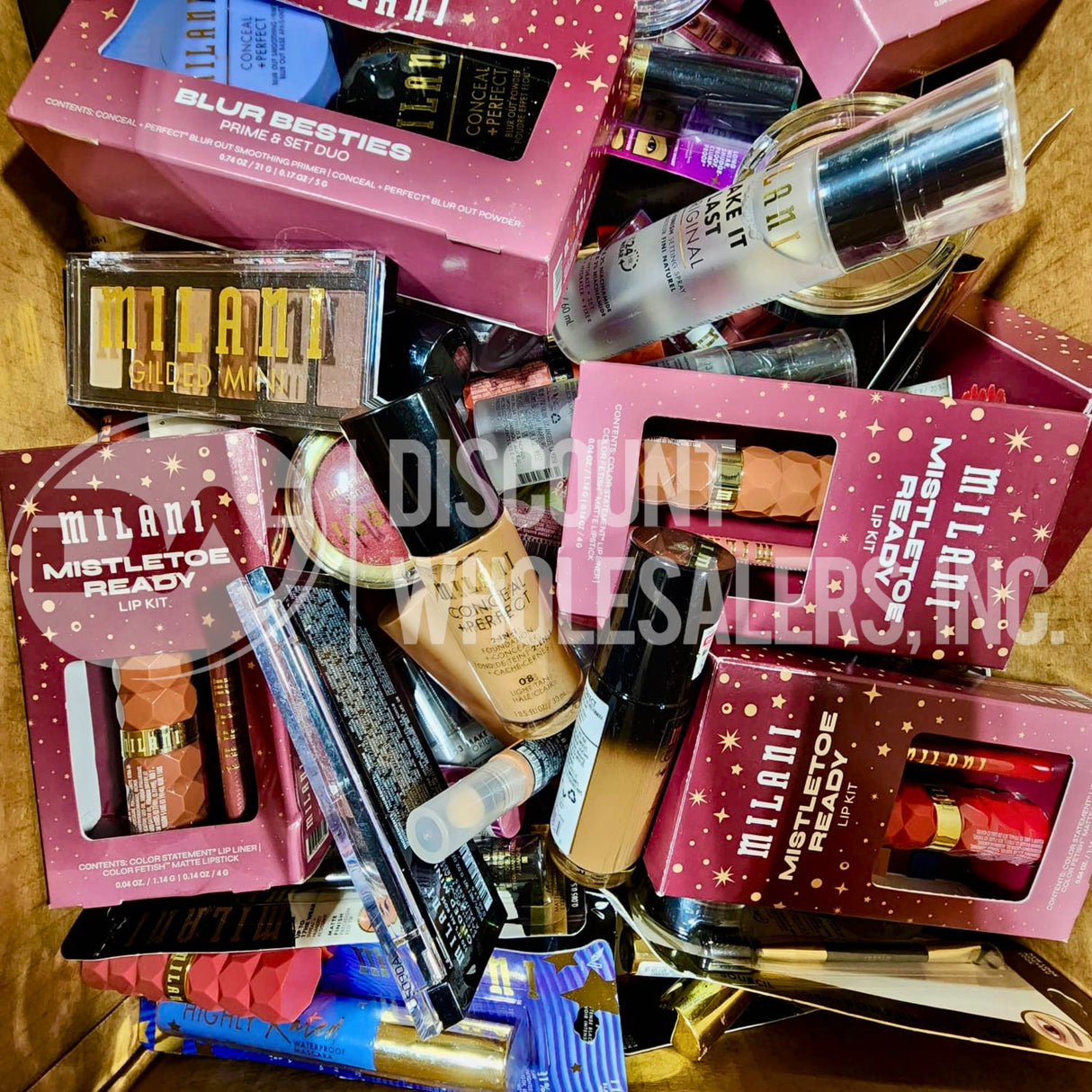 Milani Assorted Makeup Eyeshadows, Mascaras, Blush, Concealer, Foundation, Lipgloss and More Different Shades (200 Pcs Lot)
