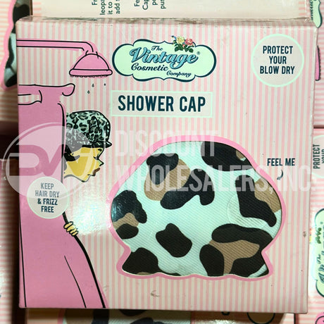 The Vintage Cosmetic Co. Leopard Print Shower Cap Bonnet (110 Pcs Lot)