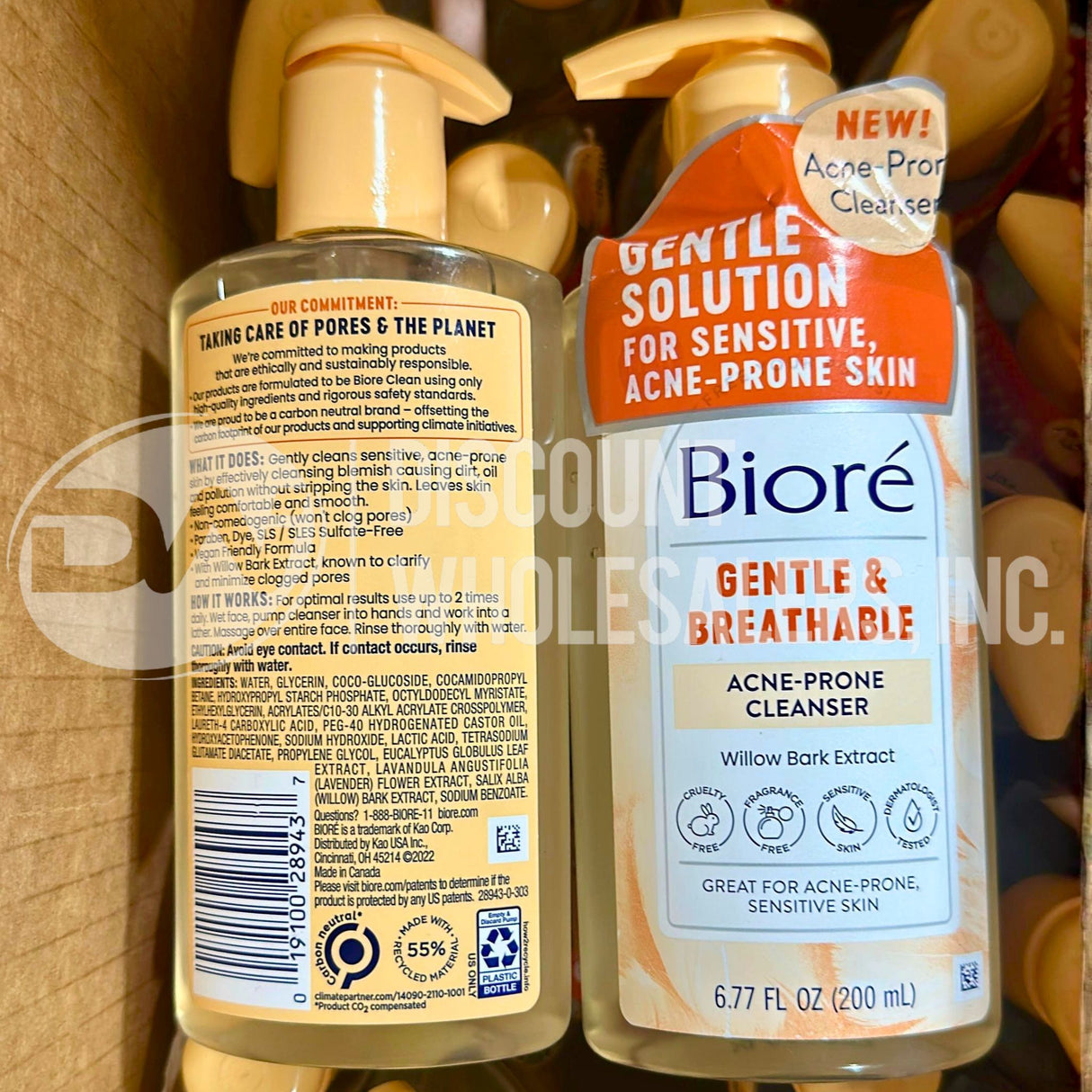 Biore Gentle & Breathable Acne-Prone Cleanser 6.77 Fl Oz. Sensitive Skin (100 Pcs Lot)