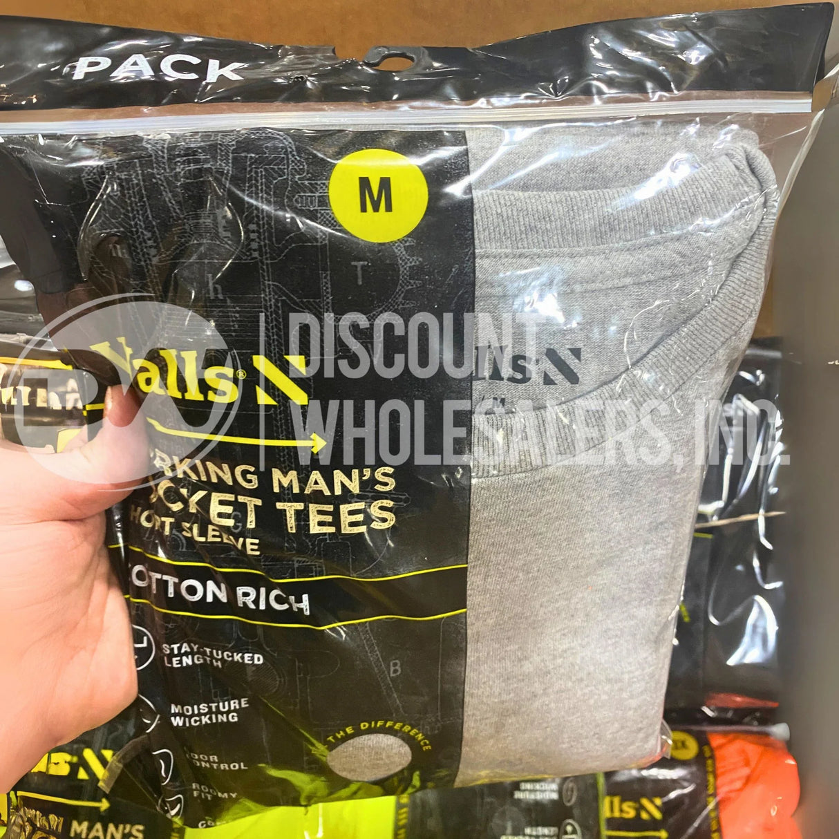 Walls working man's pocket tees short sleeve different colors and sizes M-3XL, (2-pack) (25 Pcs Per Lot)