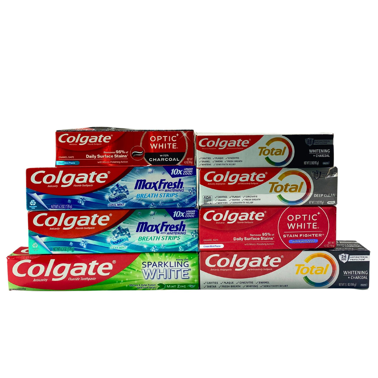 Colgate Optic White, Maxfresh and Sparkling White Different Size 