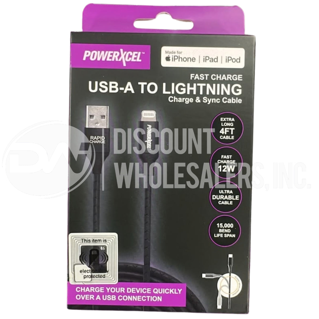 Powerxcel USB-A. Fast Charge & Sync 4Ft Cable Fast Charging IPhone Ipad (106 Pcs Lot)