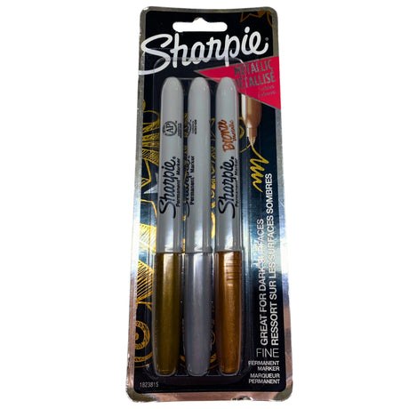 Sharpie Metallic Colors Great For Dark Surfaces Fine Permanent Marker (50 Pcs Lot)