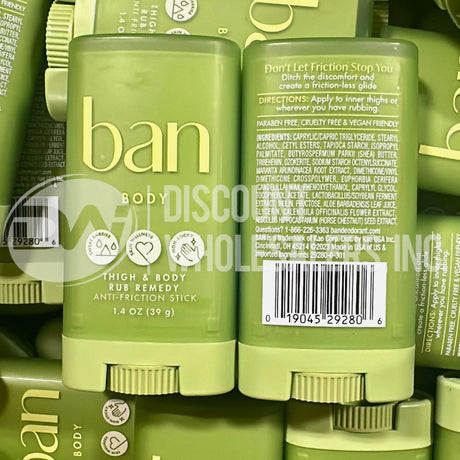 Ban Bálsamo para muslos y cuerpo, remedio antiroce en barra 1.4oz. (lote de 232 piezas)
