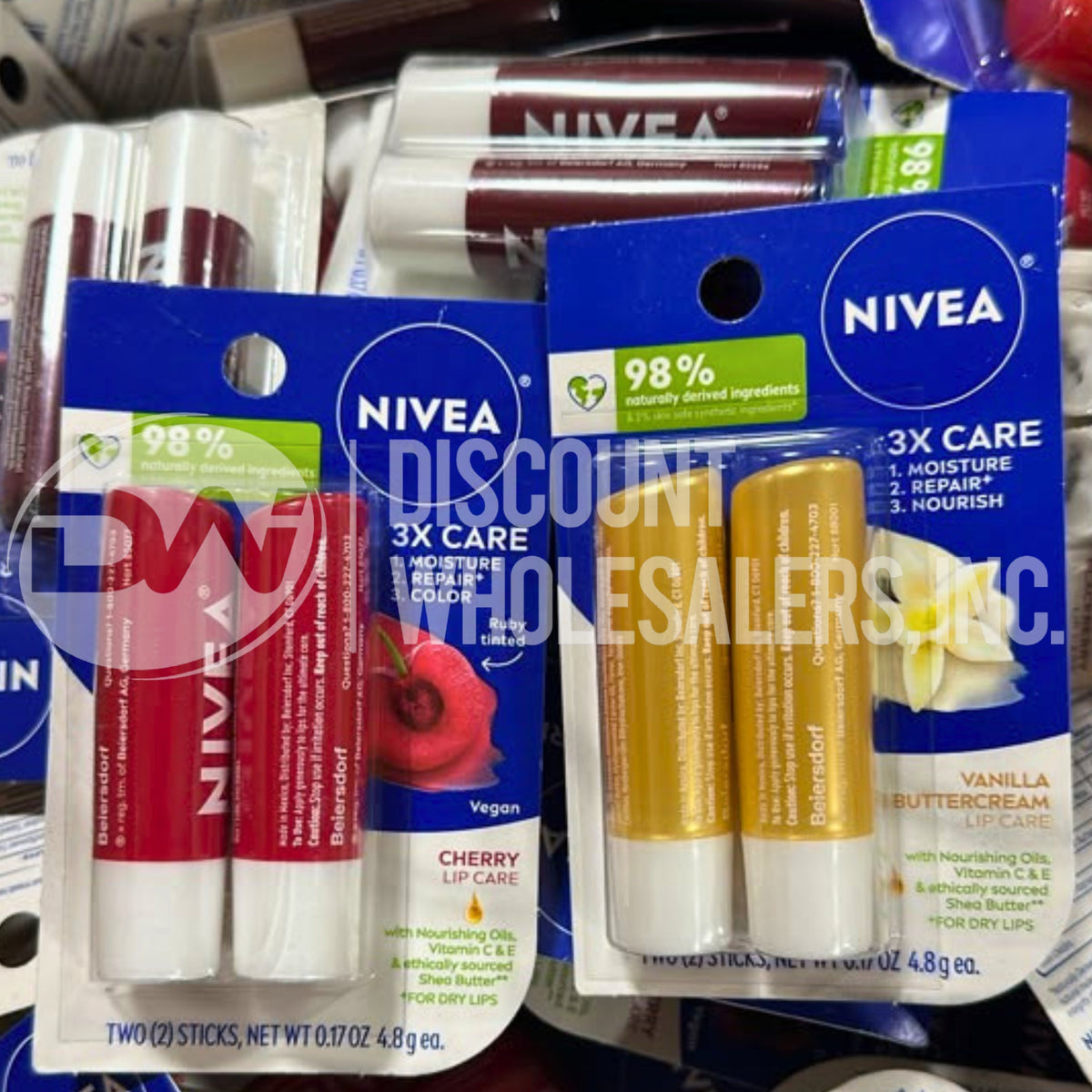 Nivea 3x Lip Care Mix (110 Pcs Lot)