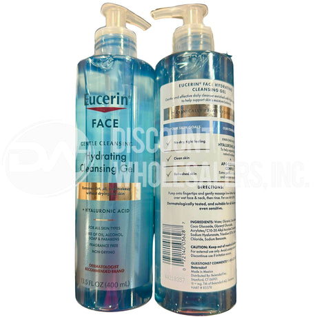 Eucerin Face Gentle Hydrating Cleansing Gel, 13.5 fl. oz (100 Pcs Lot)