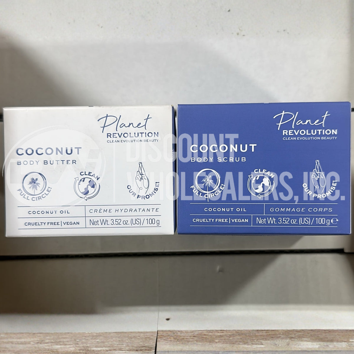 Planet Revolution Coconut Body Butter And Body Scrub 3.52 Oz (96 Pcs Lot)