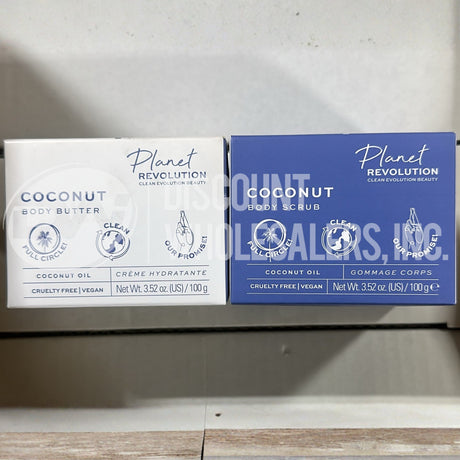 Planet Revolution Coconut Body Butter And Body Scrub 3.52 Oz (96 Pcs Lot)