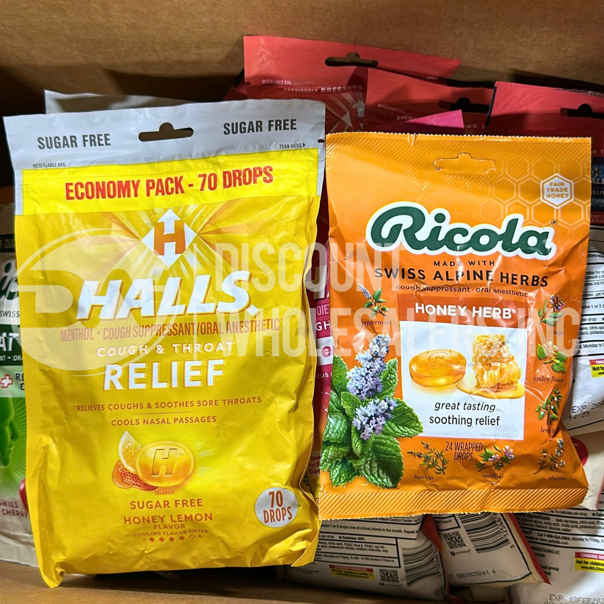 Ricola, Vicks, Halls Mezcla de pastillas para la tos y la garganta, diferentes tamaños (lote de 75 piezas)