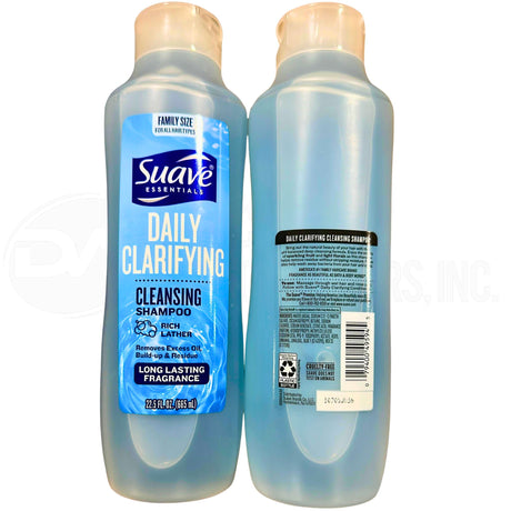 Suave Essentials Daily Clarifying Cleansing Shampoo 22.5 Oz (100 Pcs Lot)